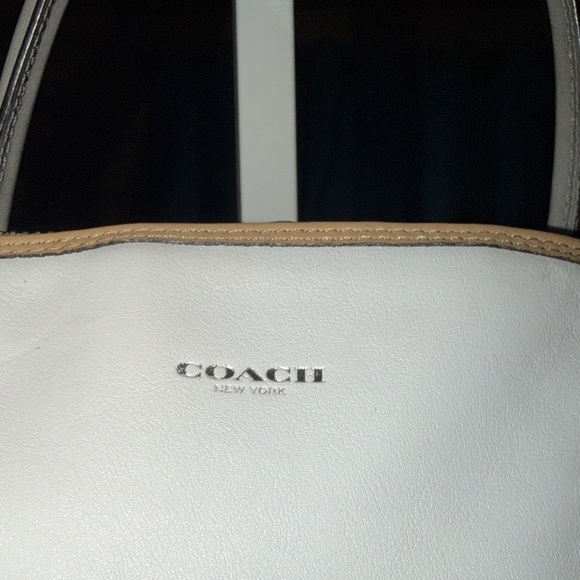 Coach White and Gray Satchel with Tan Accents - Picture 5 of 16